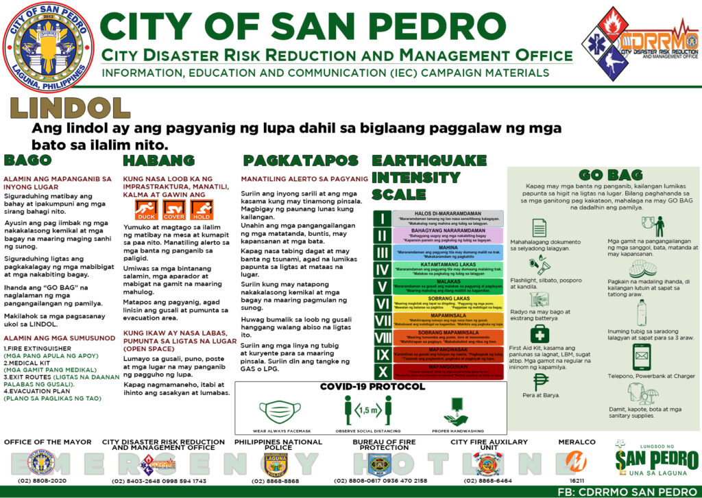 Mga Dapat Gawin Bago Habang At Pagkatapos Ng Lindol City Of San Pedro Laguna 4118