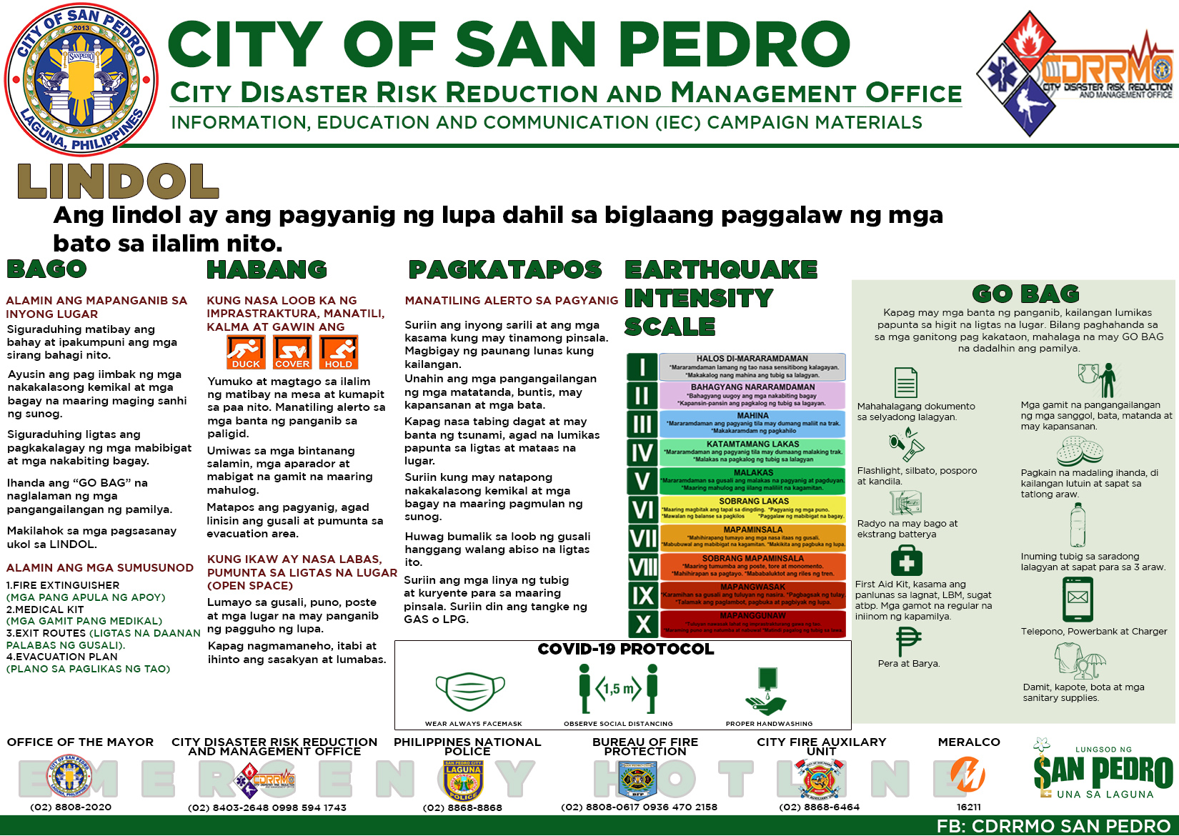 Mga Dapat Gawin Bago Habang At Pagkatapos Ng Lindol City Of San Pedro Laguna 1121