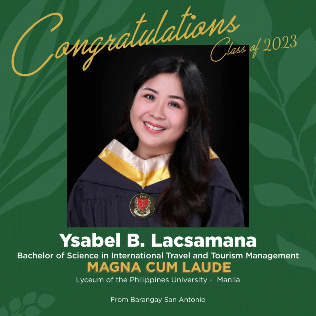 | PRIDE OF SAN PEDRO | Ms. Ysabel Lacsamana - City of San Pedro, Laguna