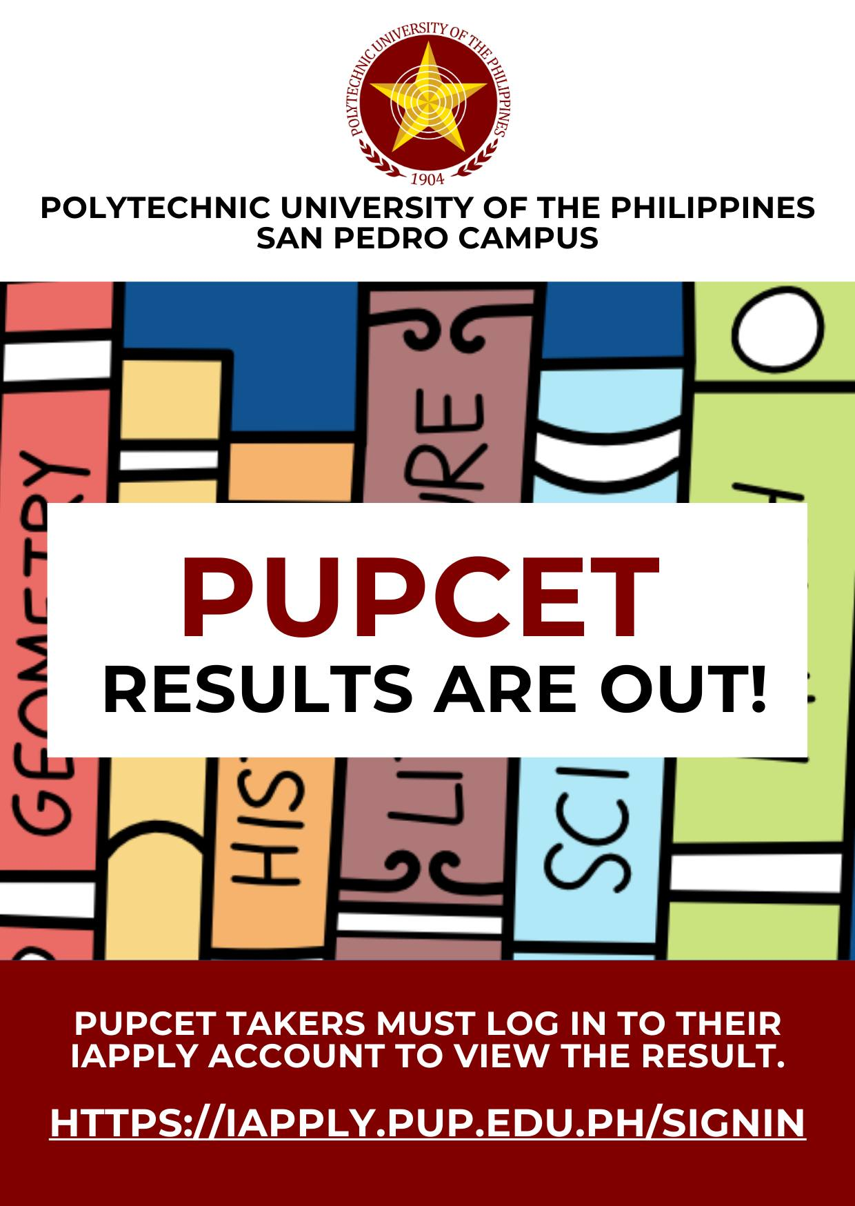 Announcement Polytechnic University Of The Philippines San Pedro Campus Pupcet 2024 Results 9092