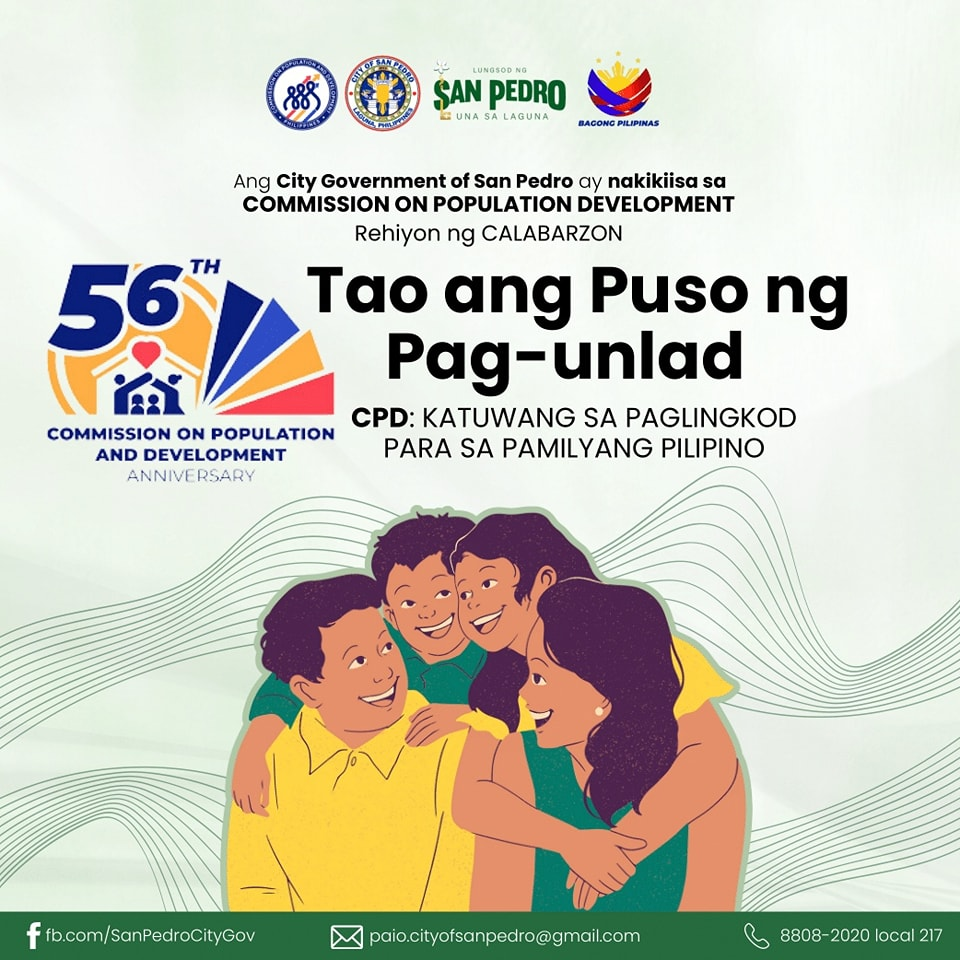 Ang Pamahalaang Lungsod ng San Pedro ay nakikiisa sa pagdiriwang ng ika-56 anibersaryo ng Commission on Population and Development 